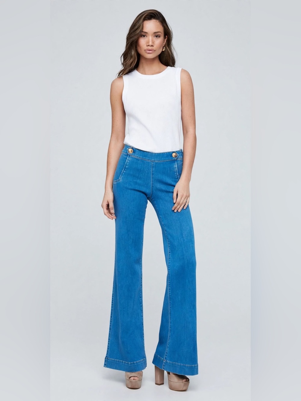 EXPRESS Wide Leg Mide Rise Sailor jeans